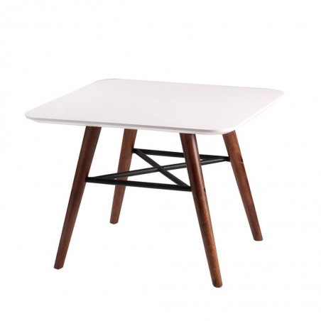 Mesa auxiliar ANDY 60x60cm patas tono nogal