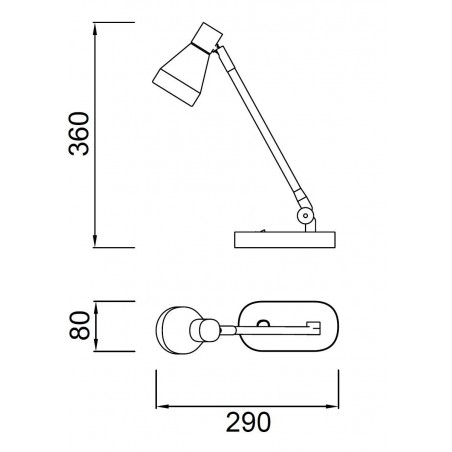 Lámpara de mesa orientable serie KOS