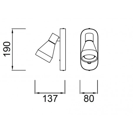 Aplique de pared con interruptor serie KOS