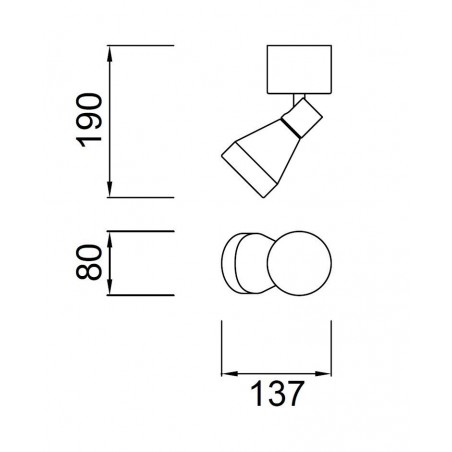 Foco de superficie orientable serie KOS