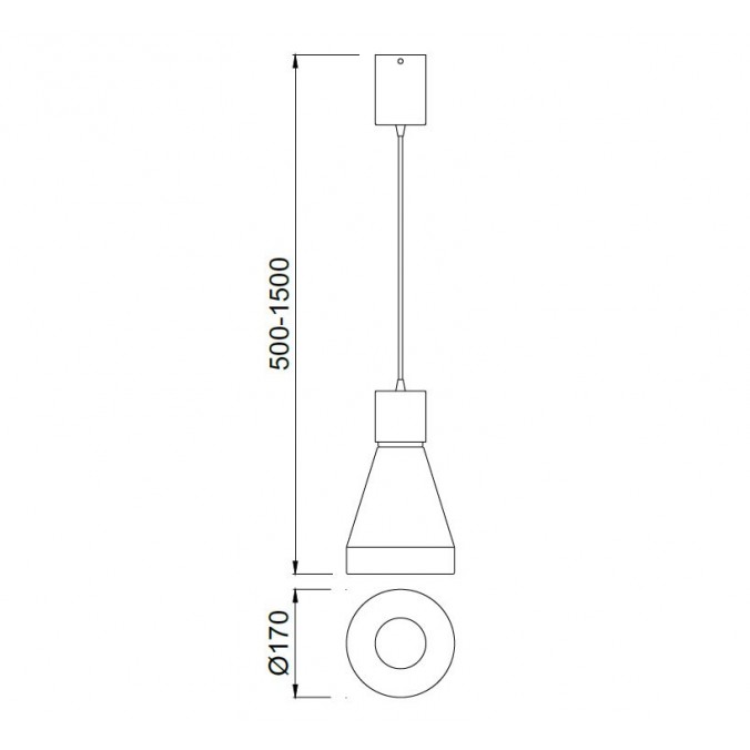 Lámpara colgante de techo KOS 1 luz 17cm KOS