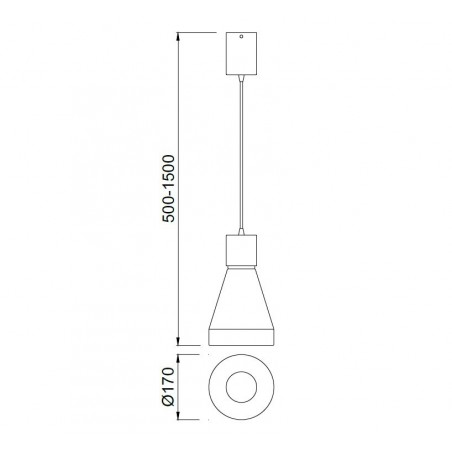 Lámpara colgante de techo KOS 1 luz 17cm KOS