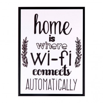 Cuadro HOME WI-FI 30x40cm con marco