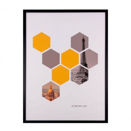 Cuadro HEXAGONS 60x80cm con marco y cristal