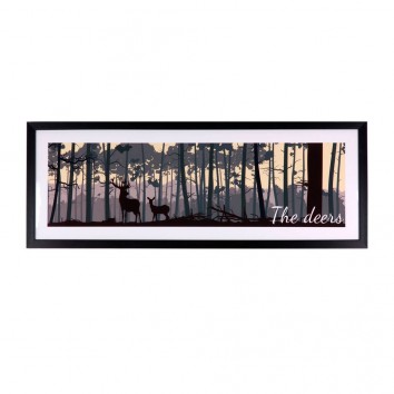 Cuadro DEERS 80x30cm con marco y cristal