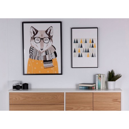 Cuadro FOX 60x80cm con marco negro y cristal