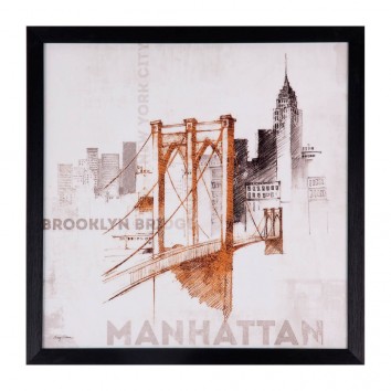 Cuadro MANHATTAN 40x40cm con marco y cristal