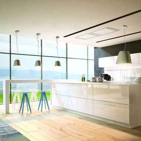 Lámpara colgante TRIANGLE 22cm pantalla cemento