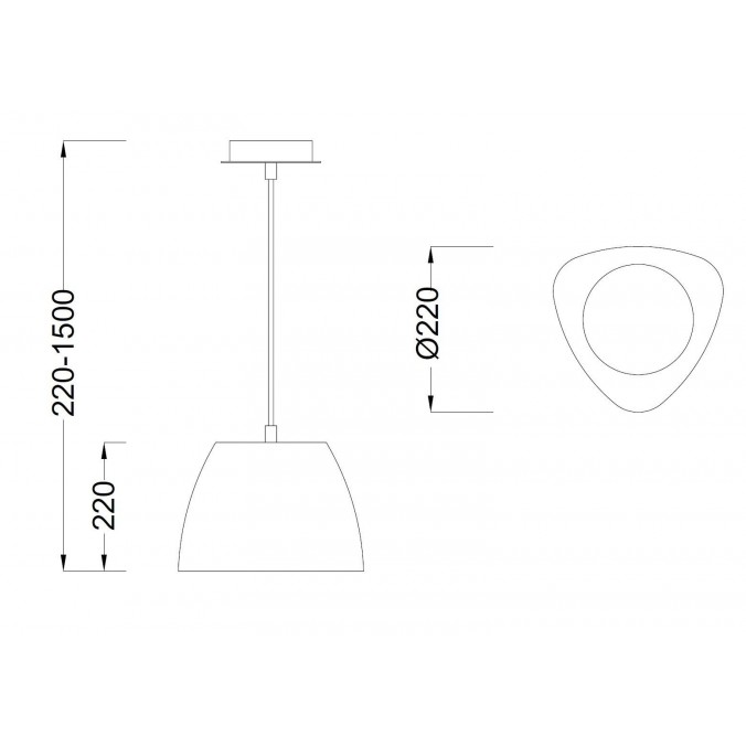 Lámpara colgante TRIANGLE 22cm polimero