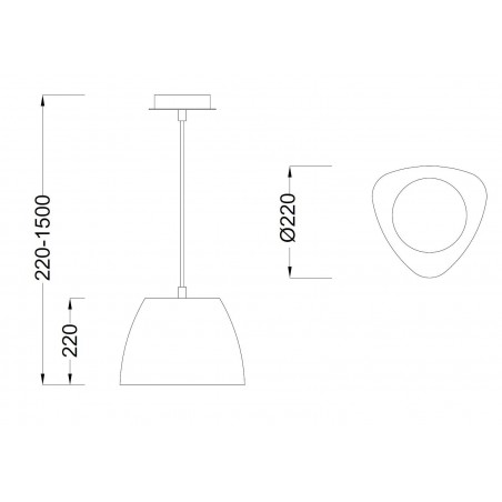 Lámpara colgante TRIANGLE 22cm polimero