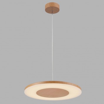 Lámpara colgante LED DISCOBOLO 48cm metal madera 2