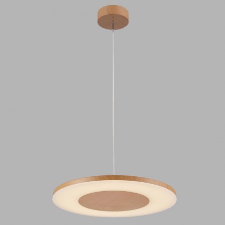 Lámpara colgante LED DISCOBOLO 48cm metal madera