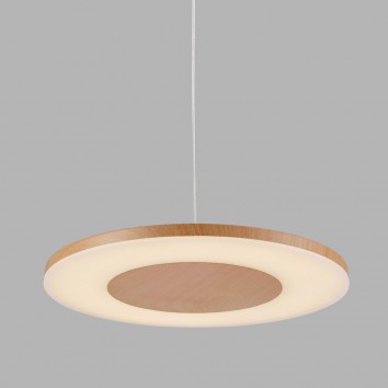 Lámpara colgante LED DISCOBOLO 48cm metal madera