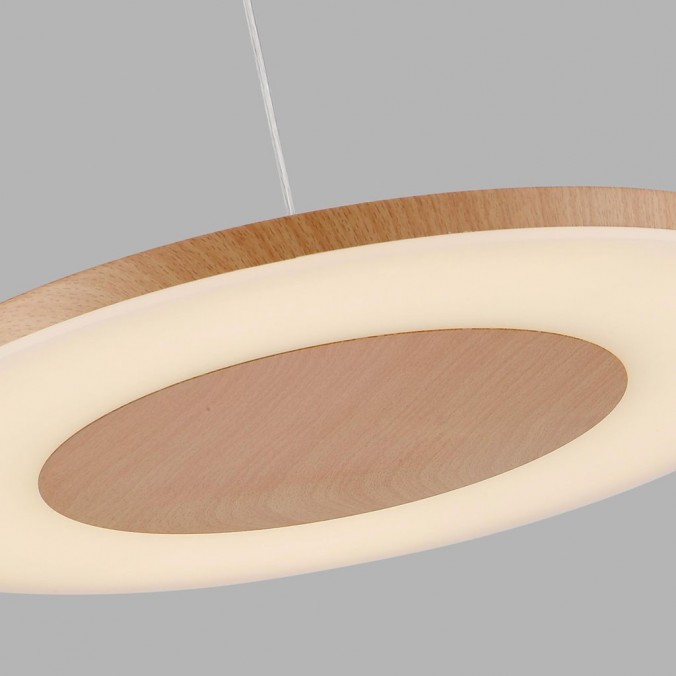 Lámpara colgante LED DISCOBOLO 48cm metal madera