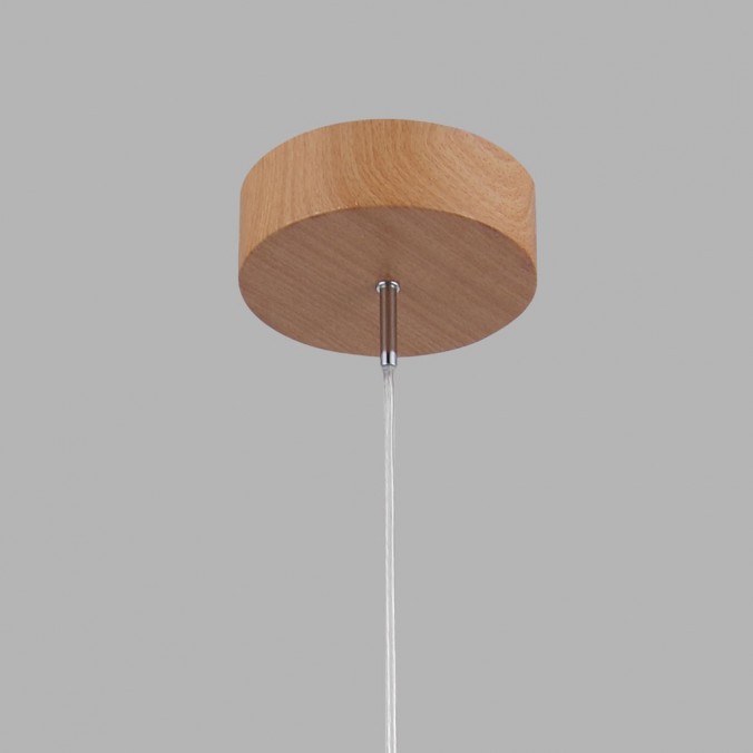 Lámpara colgante LED DISCOBOLO 48cm metal madera