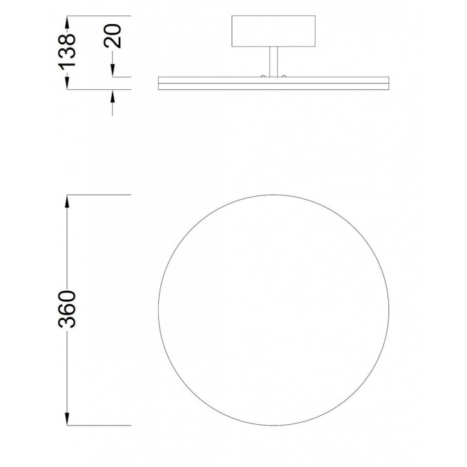 Plafón de techo LED DISCOBOLO 36cm metal madera