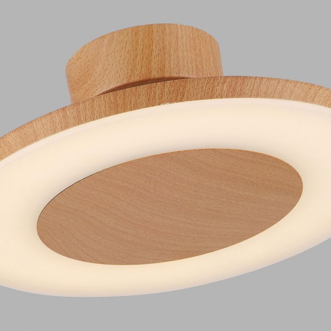 Plafón de techo LED DISCOBOLO 36cm metal madera