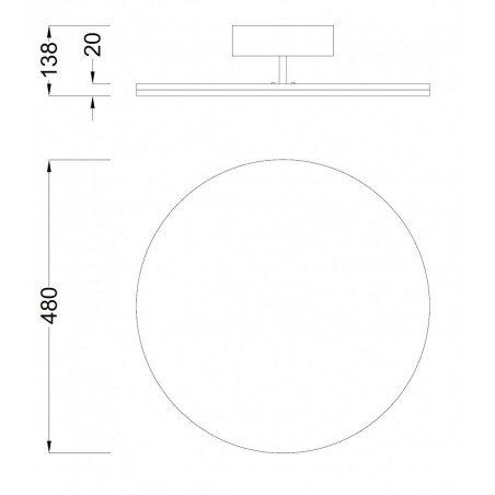 Plafón de techo LED DISCOBOLO 48cm metal madera