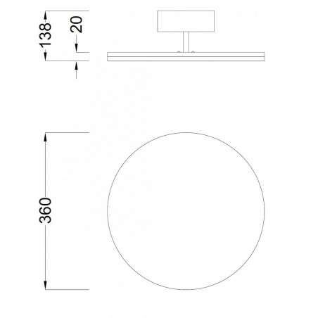 Plafón de techo LED DISCOBOLO 36cm metal satinado