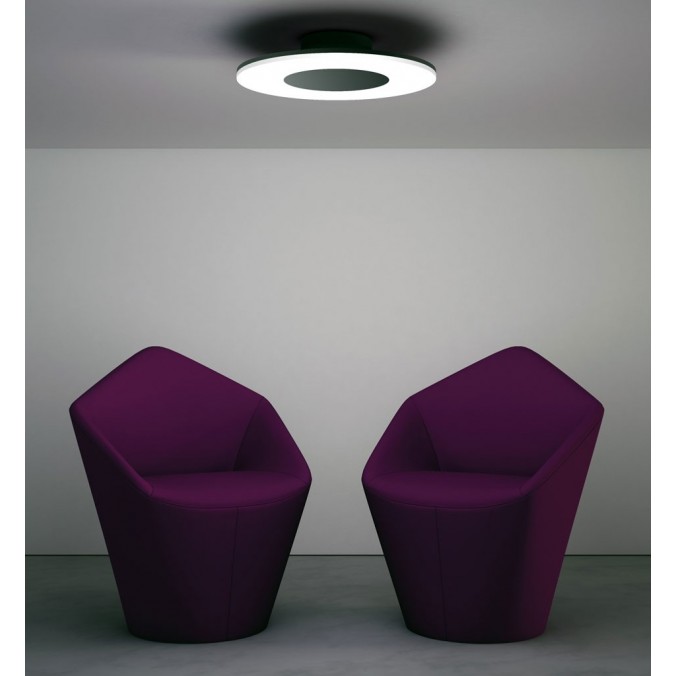 Plafón de techo LED DISCOBOLO 48cm metal negro