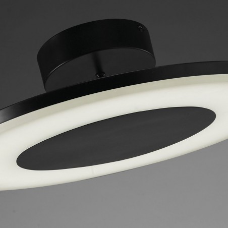 Plafón de techo LED DISCOBOLO 48cm metal negro