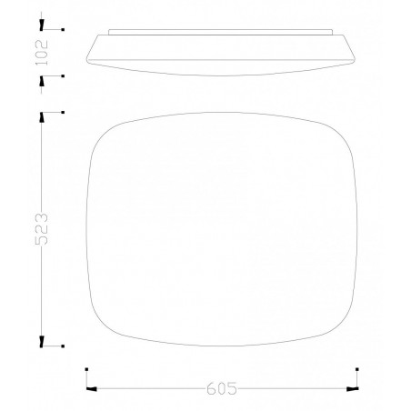 Plafón techo LED QUATRO regulable con mando