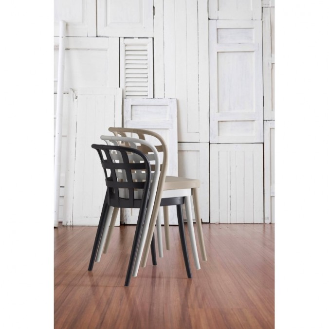 Silla GINA blanco estilo vintage interior y exterior