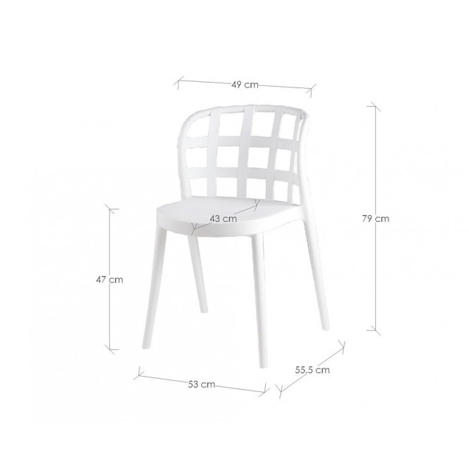 Silla GINA blanco estilo vintage interior y exterior