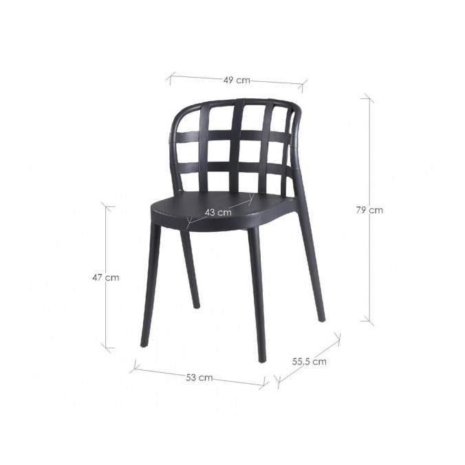 Silla GINA gris oscuro estilo vintage interior y exterior