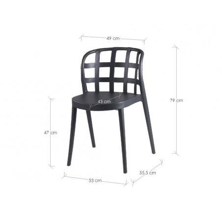 Silla GINA gris oscuro estilo vintage interior y exterior