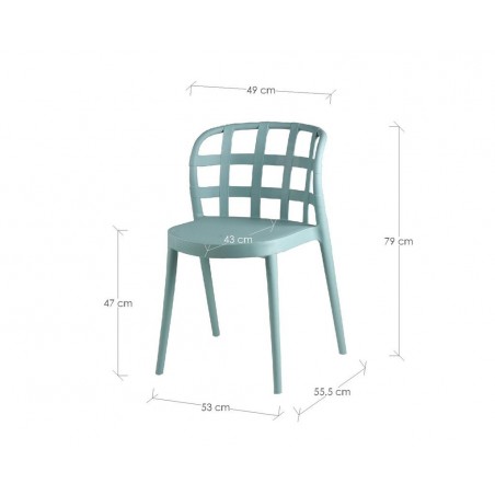 Silla GINA color mint estilo vintage interior y exterior