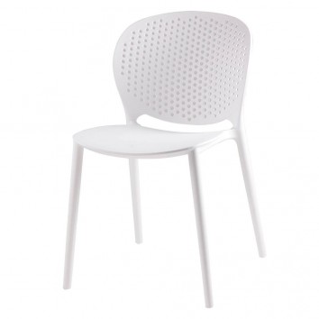 Silla BETSY blanco estilo vintage interior y exterior