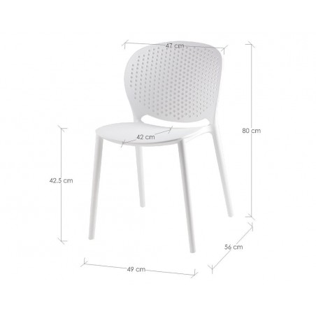 Silla BETSY blanco estilo vintage interior y exterior