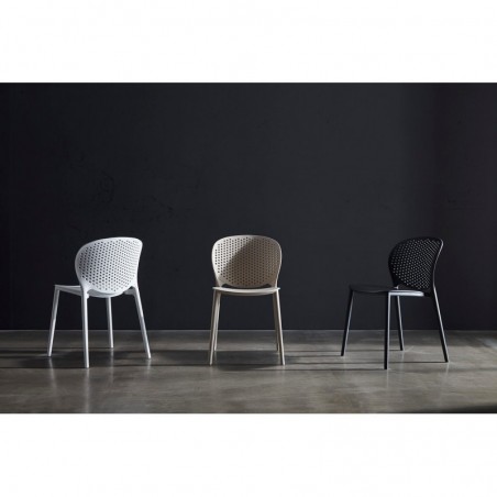 Silla BETSY blanco estilo vintage interior y exterior