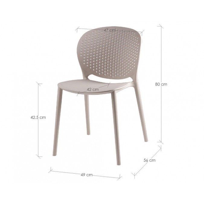 Silla BETSY beige estilo vintage interior y exterior