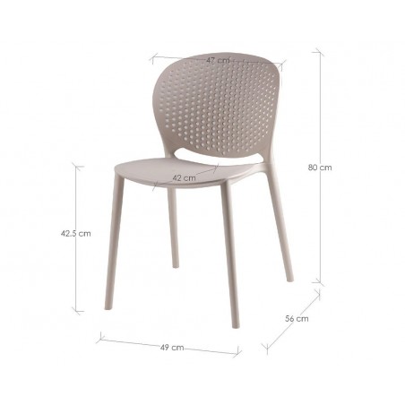 Silla BETSY beige estilo vintage interior y exterior