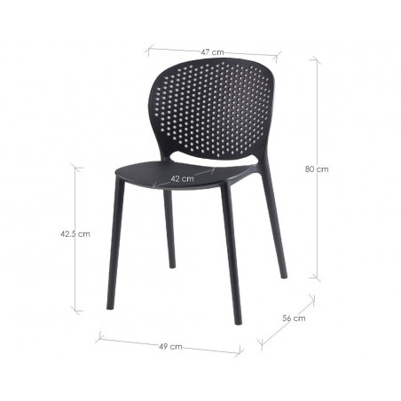 Silla BETSY gris oscuro estilo vintage interior y exterior