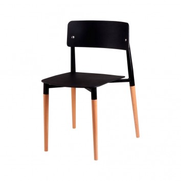 Silla CLAIRE negro estilo nórdico patas de haya