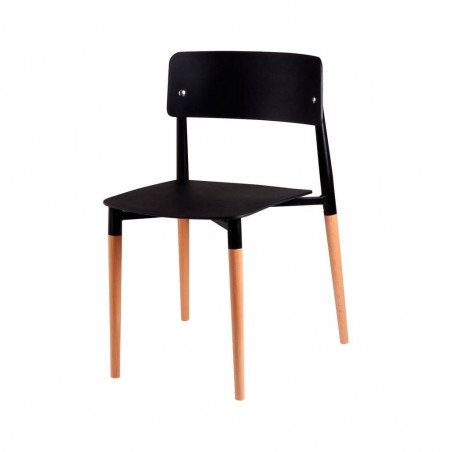 Silla CLAIRE negro estilo nórdico patas de haya