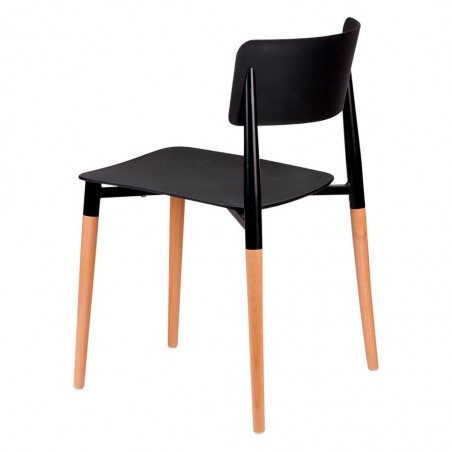 Silla CLAIRE negro estilo nórdico patas de haya