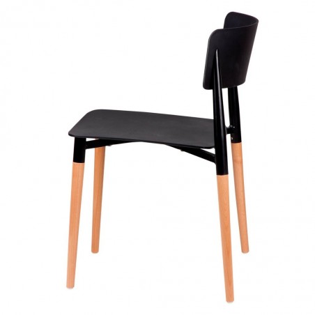 Silla CLAIRE negro estilo nórdico patas de haya