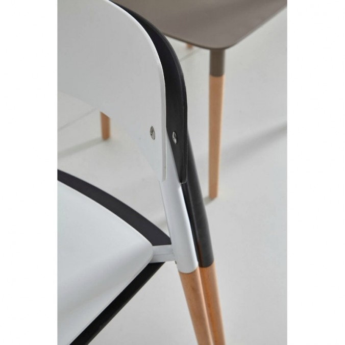 Silla CLAIRE gris estilo nórdico patas de haya Silla CLAIRE gris estilo nórdico patas de haya