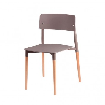 Silla CLAIRE gris estilo nórdico patas de haya