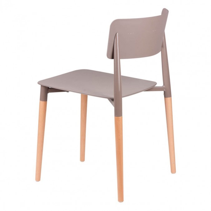 Silla CLAIRE gris estilo nórdico patas de haya Silla CLAIRE gris estilo nórdico patas de haya