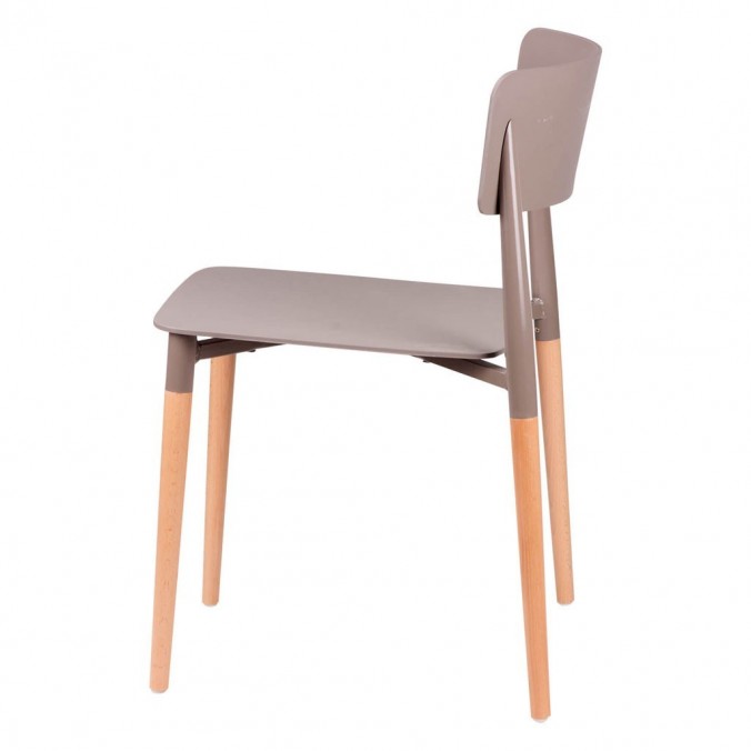 Silla CLAIRE gris estilo nórdico patas de haya Silla CLAIRE gris estilo nórdico patas de haya