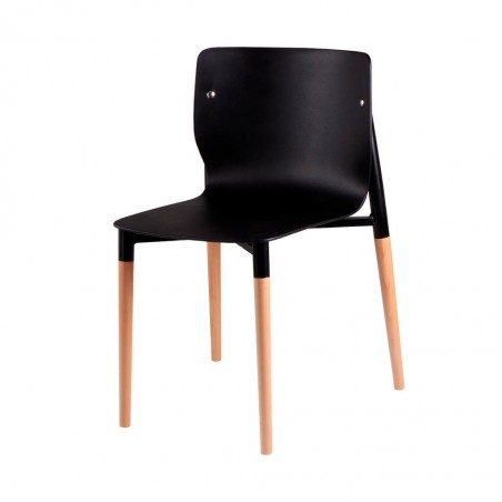 Silla ALISIA negro estilo nórdico patas de haya