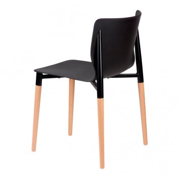 Silla ALISIA negro estilo nórdico patas de haya 2