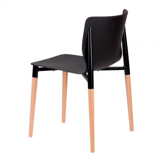 Silla ALISIA negro estilo nórdico patas de haya