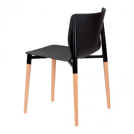 Silla ALISIA negro estilo nórdico patas de haya