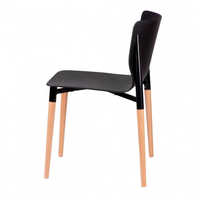 Silla ALISIA negro estilo nórdico patas de haya